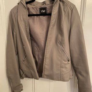 Gray leather jacket
